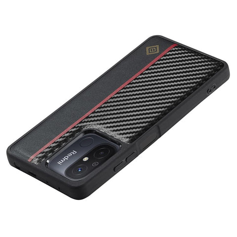 LC.IMEEKE For Xiaomi Redmi 11A 4G / 12C 4G Anti-Scratch Phone Case PU Leather+TPU+EVA Carbon Fiber Texture Cover