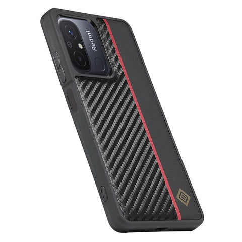 LC.IMEEKE For Xiaomi Redmi 11A 4G / 12C 4G Anti-Scratch Phone Case PU Leather+TPU+EVA Carbon Fiber Texture Cover