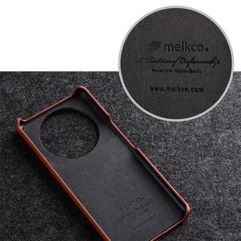 MELKCO For Xiaomi 12S Ultra 5G Anti-scratch Phone Cover Incomplete Waxy Genuine Cow Leather Coated PC Case