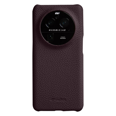 MELKCO For Oppo Find X6 Pro Hard Cover Genuine Cow Leather Coated PC Incomplete Phone Shell