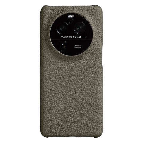 MELKCO For Oppo Find X6 Pro Hard Cover Genuine Cow Leather Coated PC Incomplete Phone Shell