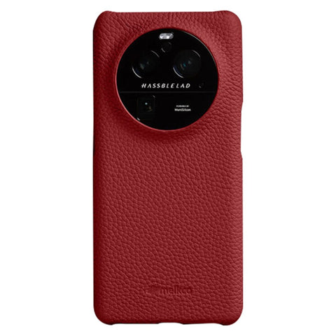MELKCO For Oppo Find X6 Pro Hard Cover Genuine Cow Leather Coated PC Incomplete Phone Shell
