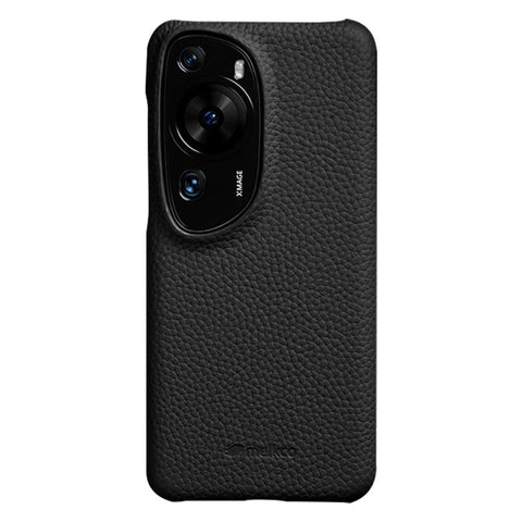 MELKCO Hard Cover for Huawei P60 Art Genuine Cow Leather Coated PC Incomplete Phone Shell