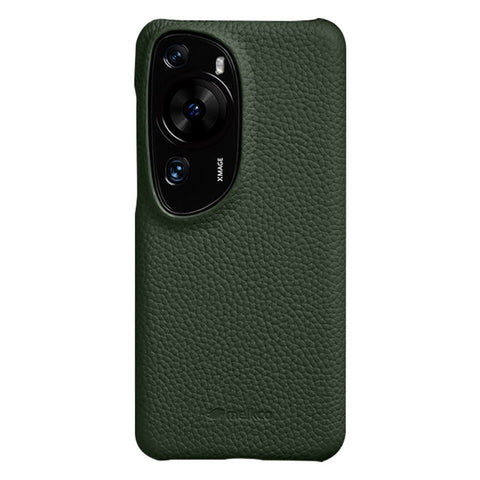 MELKCO Hard Cover for Huawei P60 Art Genuine Cow Leather Coated PC Incomplete Phone Shell