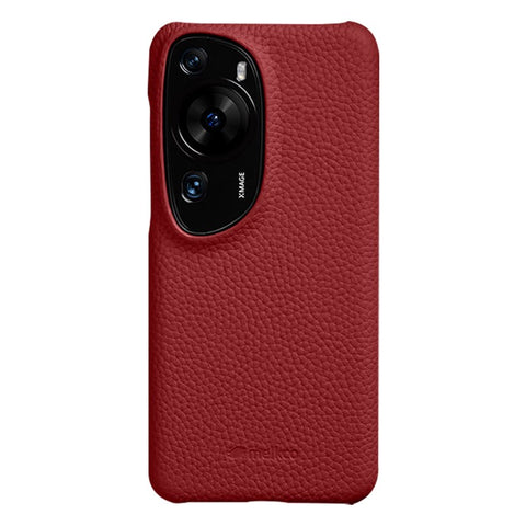 MELKCO Hard Cover for Huawei P60 Art Genuine Cow Leather Coated PC Incomplete Phone Shell