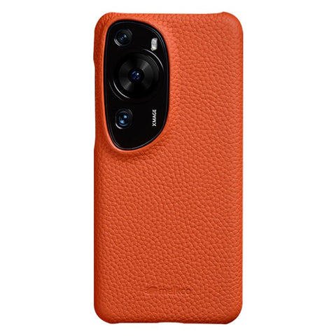 MELKCO Hard Cover for Huawei P60 Art Genuine Cow Leather Coated PC Incomplete Phone Shell