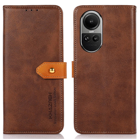 KHAZNEH For Oppo Reno10 Pro 5G (Global) / Reno10 5G (Global) Cowhide Texture Stand Phone Cover Wallet PU Leather Case