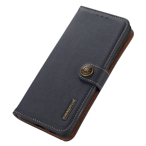 KHAZNEH For Oppo Reno10 Pro 5G (Global) / Reno10 5G (Global) RFID Blocking Wallet Case Dustproof Genuine Cow Leather Stand Phone Cover