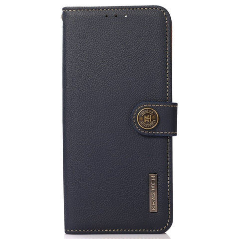 KHAZNEH For Oppo Reno10 Pro 5G (Global) / Reno10 5G (Global) RFID Blocking Wallet Case Dustproof Genuine Cow Leather Stand Phone Cover