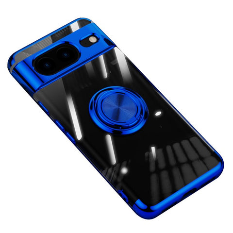 For Google Pixel 8 Electroplating TPU Phone Case Ring Kickstand Anti-drop Cover