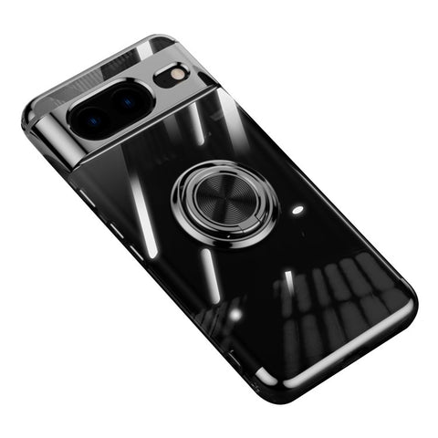 For Google Pixel 8 Electroplating TPU Phone Case Ring Kickstand Anti-drop Cover