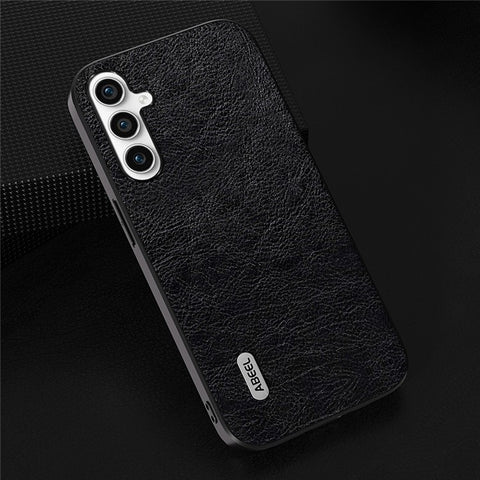 ABEEL Retro Phone Cover for Samsung Galaxy M54 5G / F54 5G Litchi Texture Leather Coated TPU+PC Case