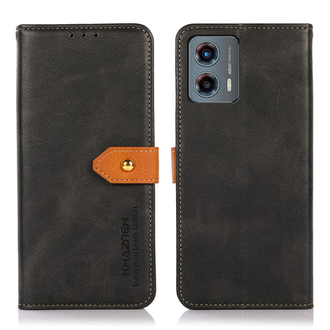 KHAZNEH For Motorola Moto G 5G (2023) Cowhide Texture Shell PU Leather Case Stand Phone Cover Wallet
