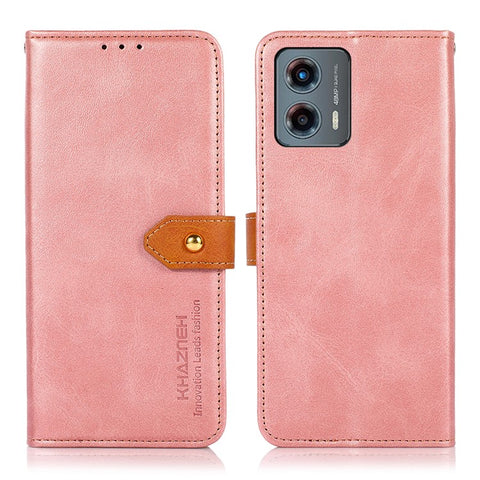 KHAZNEH For Motorola Moto G 5G (2023) Cowhide Texture Shell PU Leather Case Stand Phone Cover Wallet