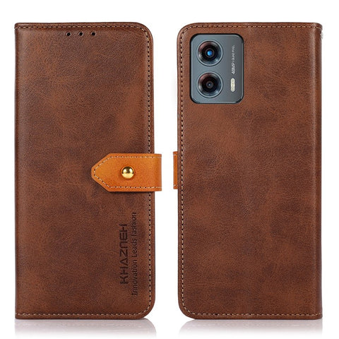 KHAZNEH For Motorola Moto G 5G (2023) Cowhide Texture Shell PU Leather Case Stand Phone Cover Wallet