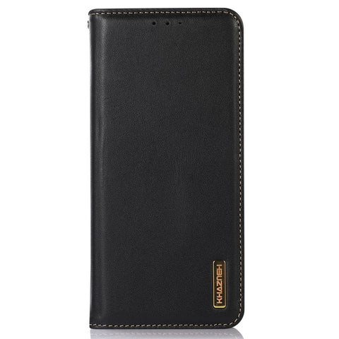 KHAZNEH For Samsung Galaxy F34 5G / M34 5G Genuine Cow Leather Stand Cover RFID Blocking Wallet Phone Case