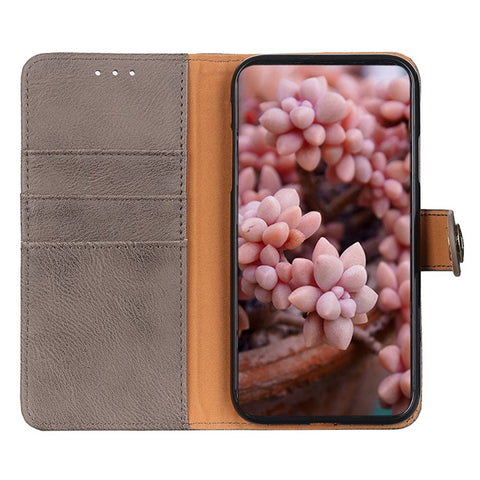 KHAZNEH Phone Leather Case for Samsung Galaxy F34 5G / M34 5G , Wallet Stand Cowhide Texture Phone Cover