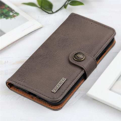 KHAZNEH Phone Leather Case for Samsung Galaxy F34 5G / M34 5G , Wallet Stand Cowhide Texture Phone Cover