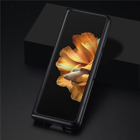 LC.IMEEKE Carbon Fiber Texture Cover for Xiaomi Mi Mix Fold , PU Leather+TPU+EVA Phone Back Protector Case