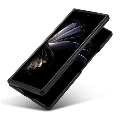 LC.IMEEKE Back Cover for Xiaomi Mix Fold 2 5G , Mobile Phone Carbon Fiber Texture PU Leather+TPU+EVA Case