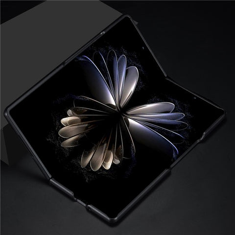 LC.IMEEKE Back Cover for Xiaomi Mix Fold 2 5G , Mobile Phone Carbon Fiber Texture PU Leather+TPU+EVA Case