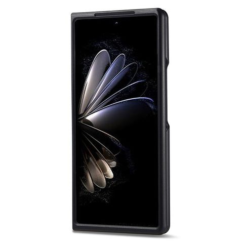 LC.IMEEKE Back Cover for Xiaomi Mix Fold 2 5G , Mobile Phone Carbon Fiber Texture PU Leather+TPU+EVA Case