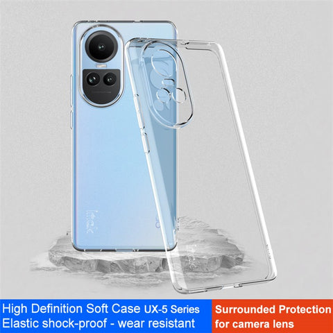 IMAK UX-5 Series Clear TPU Cover for Oppo Reno10 5G (Global) Mobile Phone Case Anti-Scratch Cell Phone Shell