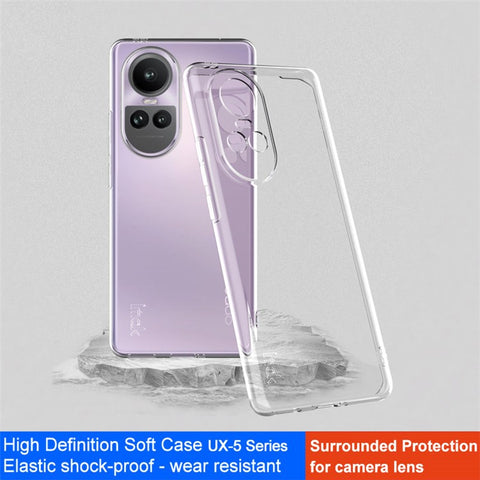 IMAK UX-5 Series For Oppo Reno10 Pro 5G (Global) Smartphone Cover Clear Flexible TPU Cell Phone Shell