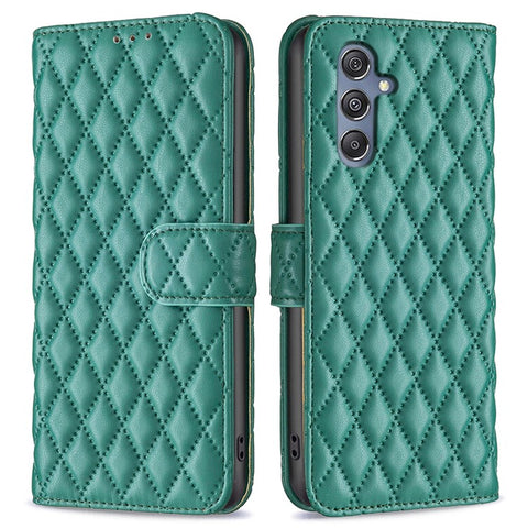 BINFEN COLOR BF Style-14 for Samsung Galaxy F34 5G / M34 5G Wallet Phone Case PU Leather Imprinted Grid Stand Cover