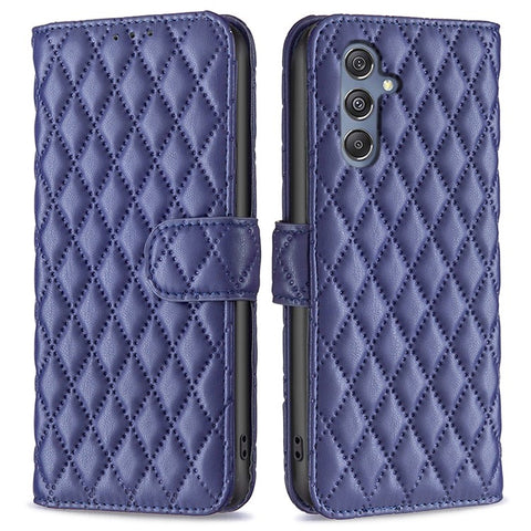 BINFEN COLOR BF Style-14 for Samsung Galaxy F34 5G / M34 5G Wallet Phone Case PU Leather Imprinted Grid Stand Cover