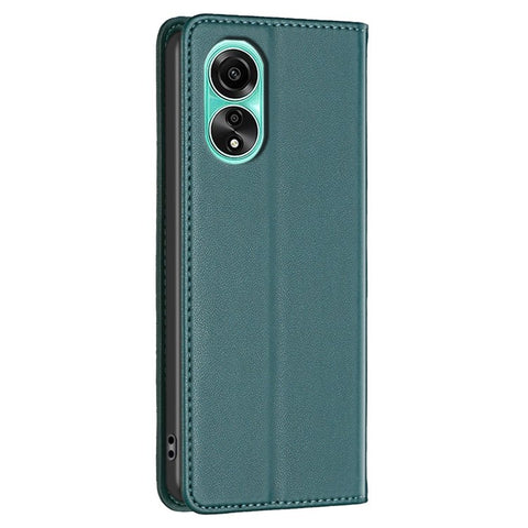 BINFEN COLOR BF18 For Oppo A78 4G Magnetic Leather Phone Case Card Holder Stand Full Protection Cover