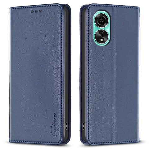 BINFEN COLOR BF18 For Oppo A78 4G Magnetic Leather Phone Case Card Holder Stand Full Protection Cover