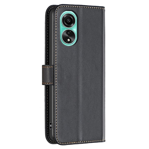 BINFEN COLOR BF17 Leather Flip Cover for Oppo A78 4G , Wallet Stand Shockproof Phone Case
