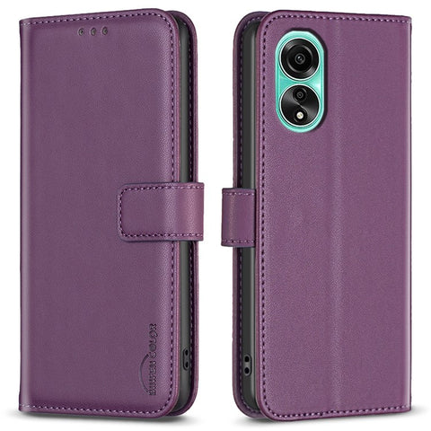 BINFEN COLOR BF17 Leather Flip Cover for Oppo A78 4G , Wallet Stand Shockproof Phone Case