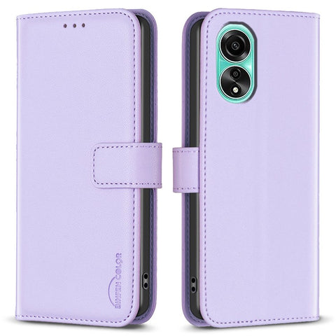 BINFEN COLOR BF17 Leather Flip Cover for Oppo A78 4G , Wallet Stand Shockproof Phone Case