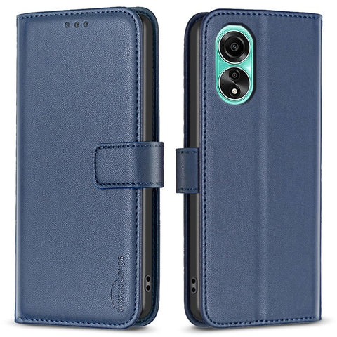 BINFEN COLOR BF17 Leather Flip Cover for Oppo A78 4G , Wallet Stand Shockproof Phone Case