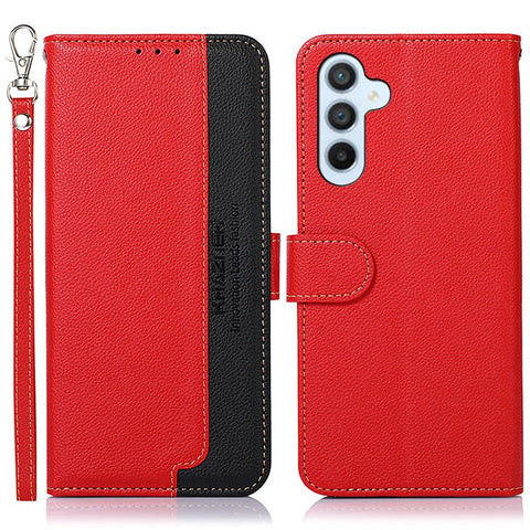 KHAZNEH For Samsung Galaxy F34 5G / M34 5G RFID Blocking Phone Leather Case Wallet Stand Litchi Texture Cover