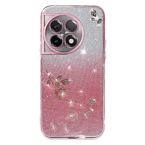 KADEM For OnePlus 11R 5G / Ace 2 5G Gradient TPU Slim Cover Rhinestone Flower Glitter Cell Phone Case