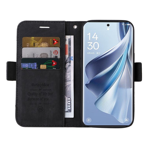 BETOPNICE 001 For Oppo Reno10 Pro 5G (Global) / Reno10 5G (Global) PU Leather Shockproof Phone Case Folding Stand Wallet Cover