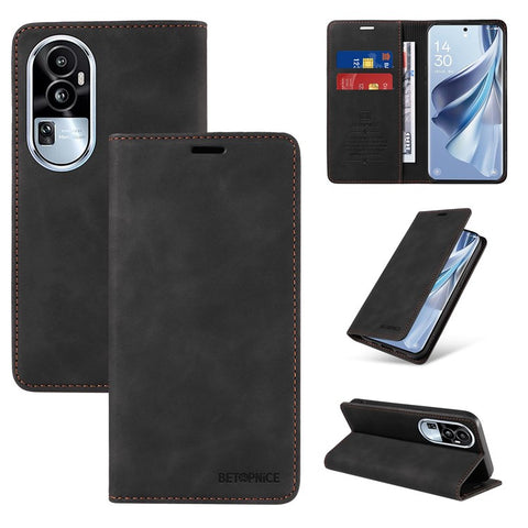 BETOPNICE 003 For Oppo Reno10 Pro 5G (Global) / Reno10 5G (Global) PU Leather Wallet Shell RFID Blocking Stand Phone Case