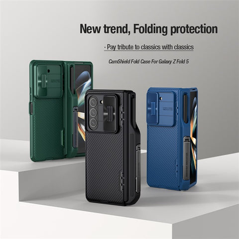 NILLKIN CamShield Fold Case for Samsung Galaxy Z Fold5 5G TPU+PC Phone Cover Kickstand Shell with Pen Slot