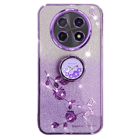 KADEM For Huawei nova Y91 4G / Enjoy 60X Gradient Phone Shell Kickstand Flower TPU Phone Cover Case