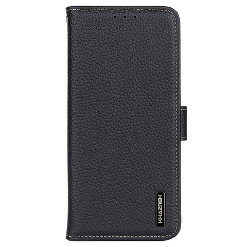 KHAZNEH For Samsung Galaxy F34 5G / M34 5G Phone Wallet Case Litchi Texture Genuine Cow Leather Stand Cover