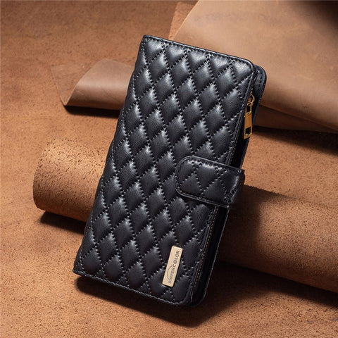 BINFEN COLOR BF Style-15 For Oppo A58 4G / A98 5G Wallet Leather Phone Case Zipper Pocket Stand Phone Cover