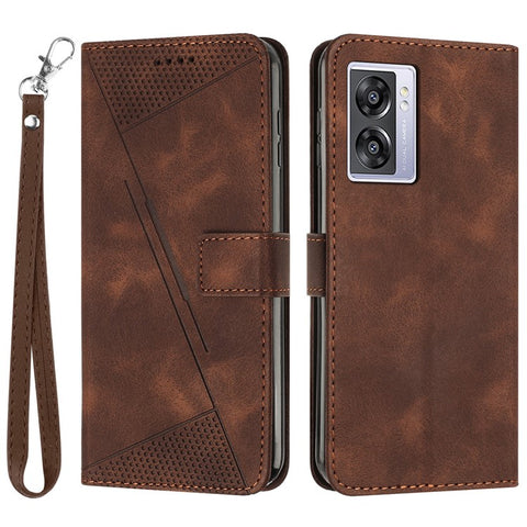For Oppo A57 (2022) 5G / A77 5G / A57 4G / A57e 4G / A57s 4G / A77 4G / A77s 4G / Realme V23 5G / OnePlus Nord N20 SE 4G Imprinted Leather Phone Stand Wallet Case