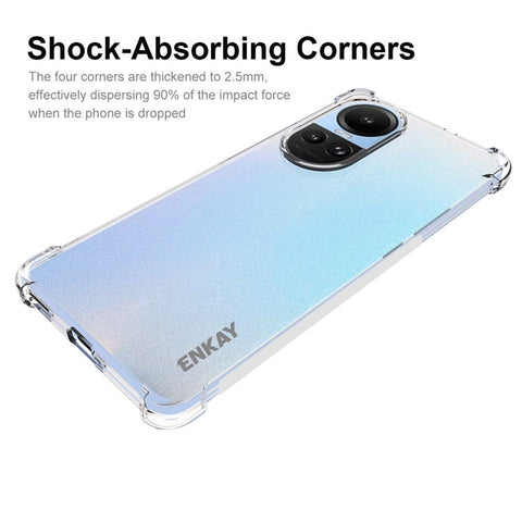 ENKAY HAT PRINCE For Oppo Reno10 Pro 5G (Global) / Reno10 5G (Global) Clear TPU Phone Case Anti-slip Strip Edge Phone Cover