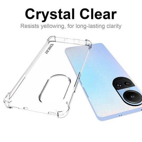 ENKAY HAT PRINCE For Oppo Reno10 Pro 5G (Global) / Reno10 5G (Global) Clear TPU Phone Case Anti-slip Strip Edge Phone Cover