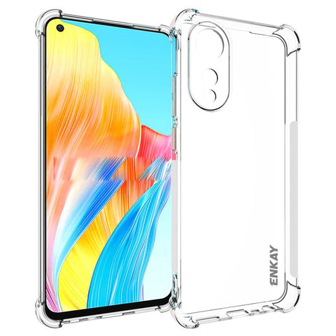 ENKAY HAT PRINCE For Oppo A78 4G HD Clear TPU Phone Case Anti-slip Strip Edge Phone Cover Shell