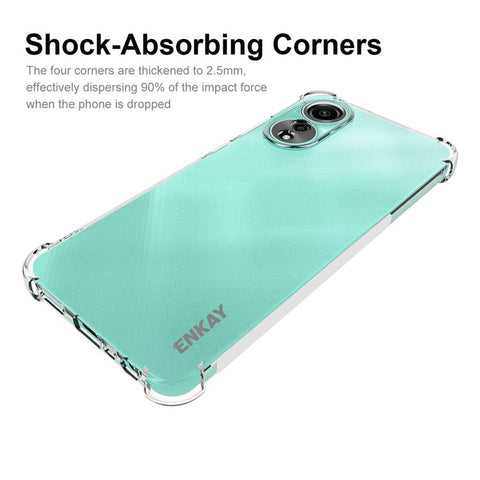 ENKAY HAT PRINCE For Oppo A78 4G HD Clear TPU Phone Case Anti-slip Strip Edge Phone Cover Shell