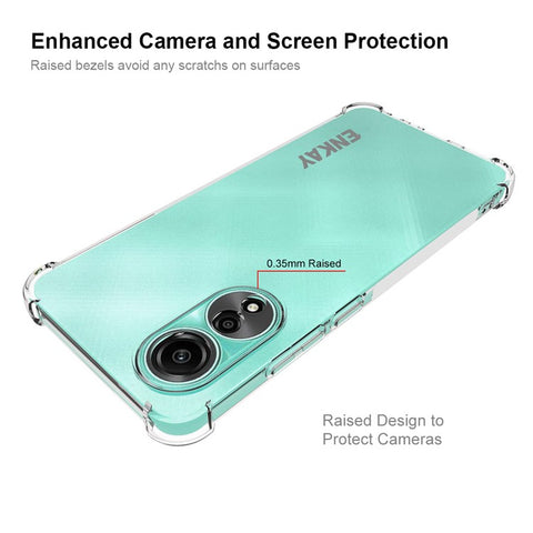 ENKAY HAT PRINCE For Oppo A78 4G HD Clear TPU Phone Case Anti-slip Strip Edge Phone Cover Shell